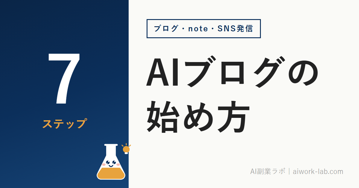 AIブログの始め方｜初期費用と7ステップで解説