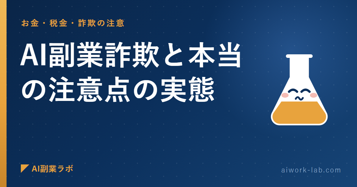 誰も言わないから私が言う。AI副業詐欺と本当の注意点の実態
