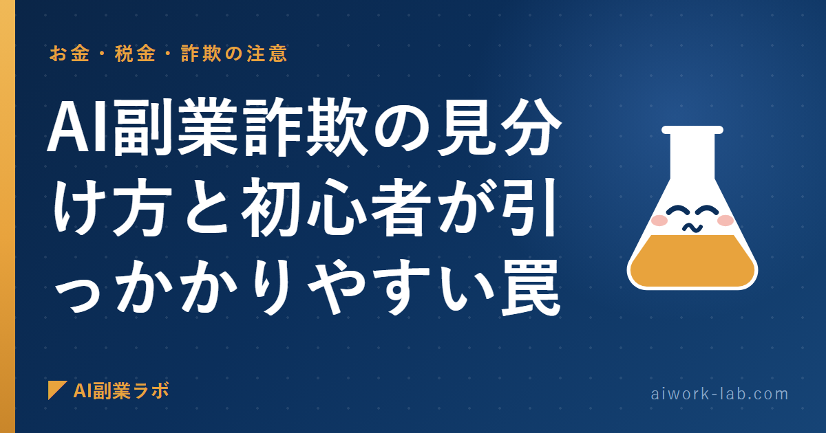 削除覚悟で全部話す。AI副業詐欺の見分け方と初心者が引っかかりやすい罠